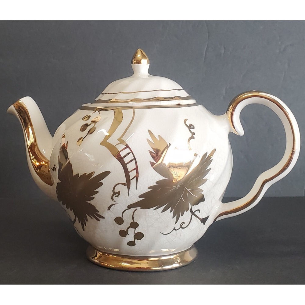 Vintage Price Kensington Ivory /Gold Teapot #2949 Stamp/Imprint GLEN England